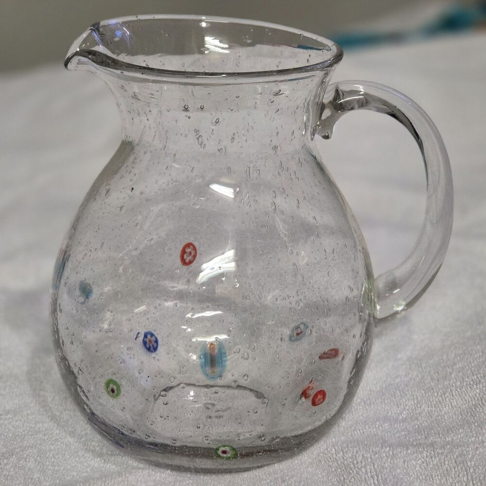 MILLEFIORI GLASS PITCHER Murano Italy - Picture 2 of 5
